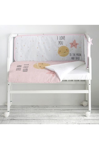 Berceau cododo en hêtre, couette et tour de lit Love to the Moon - Jusqu'à 9 mois - 15 kg - Multicolore