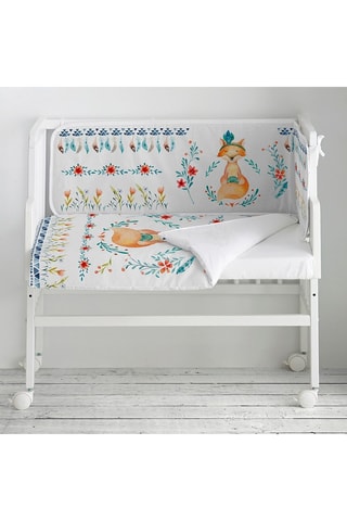 Berceau cododo en hêtre, couette et tour de lit Fox - Jusqu'à 9 mois - 15 kg - Multicolore