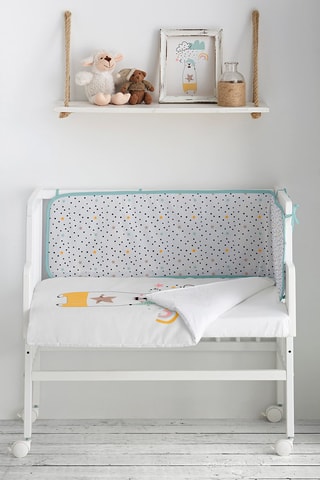 Berceau cododo et linge de lit Nordic Bear - Dès la naissance - 4 pièces - Blanc