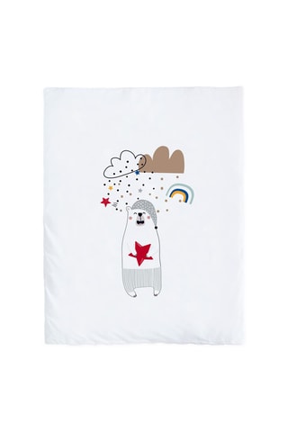 Berceau cododo et linge de lit Nordic Bear - Dès la naissance - 4 pièces - Blanc