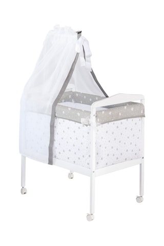 Mini berceau en bois et parure Stars and Dots - Jusqu'à 10 mois - 5 pièces - Blanc