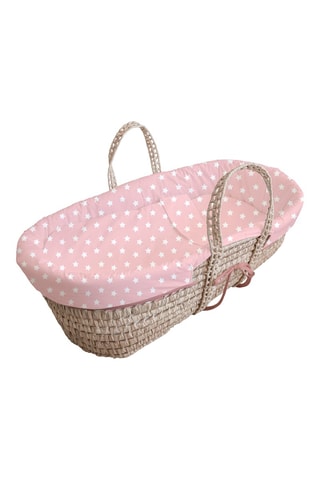 Couffin et support Palme - 28 x 74 x 23 cm  - Dès la naissance - Jusqu’à 6 mois - Blanc et rose