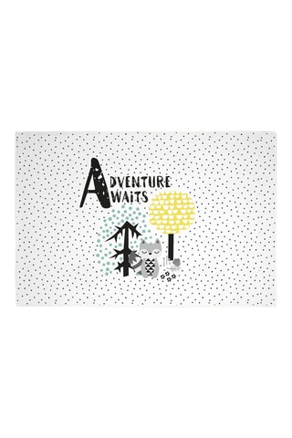 Tapis Adventure Awaits - 110 x 150 cm - Dès 36 mois - Blanc et noir