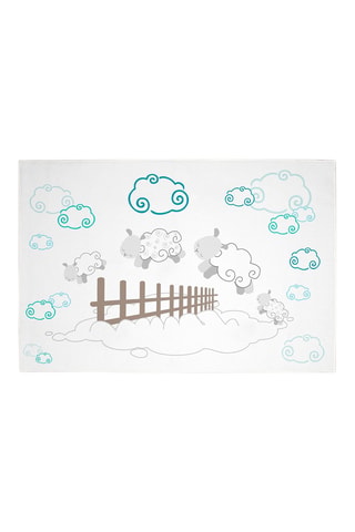 Tapis Compte-Moutons - 110 x 150 cm - Dès 36 mois - Blanc et bleu