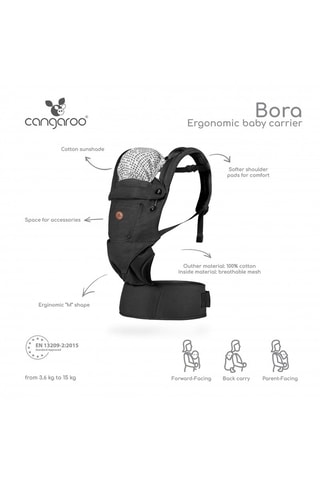Porte-bébé Bora - Dès 5 mois - Jusqu'à 15 kg - Noir