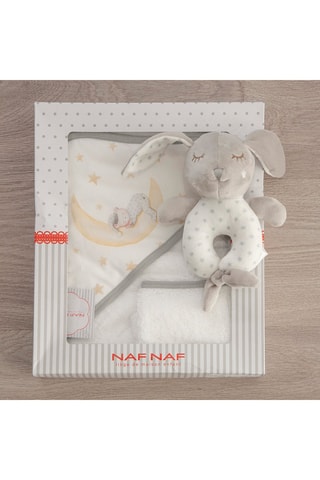 Coffret sortie de bain, gant et doudou Marlon Night - 3 pièces - 75 x 75 cm - Gris