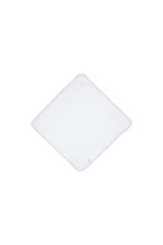 Sortie de bain Très Chic - 100 x 100 cm - Blanc et rose