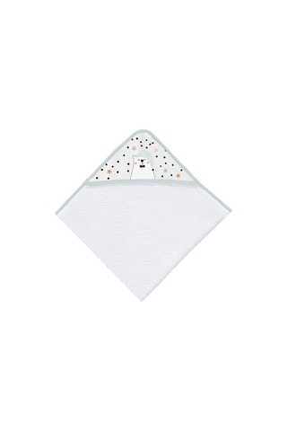 Sortie de bain Nordic Bear - 100 x 100 cm - Blanc et vert