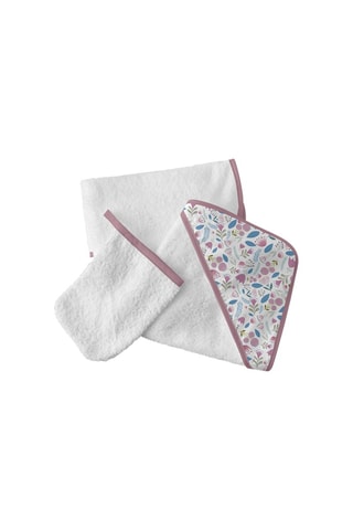 Sortie de bain et gant de toilette Dulces Sueños - 75 x 75 cm - Dès 24 mois - Rose