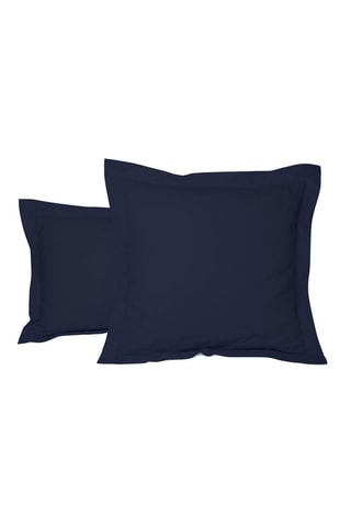 Taie d’oreiller en percale de coton 80 fils/m² Uni - Bleu marine