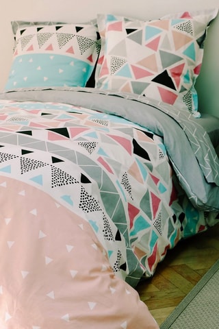 Parure de couette Louise - Rose et blanc