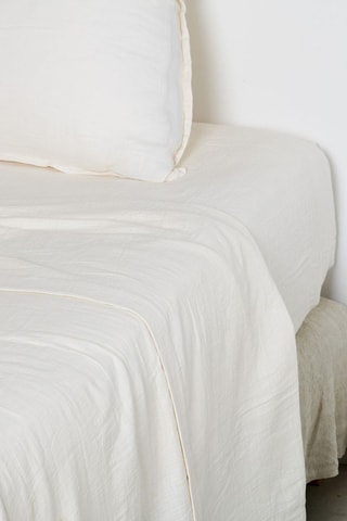 Drap plat en gaze de coton - Ivoire