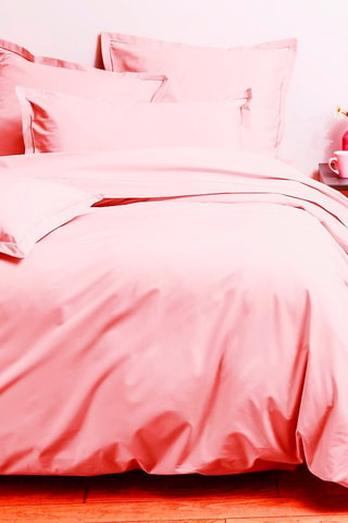 Housse de couette en percale de coton 80 fils/cm² Uni Percale - Rose pâle