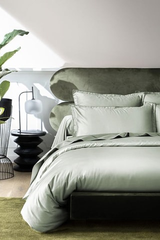 Housse de couette en satin 120 fils/m² Opium - Vert sauge