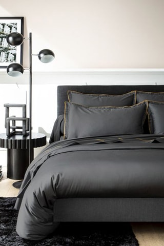 Housse de couette en satin 120 fils/m² Opium - Anthracite