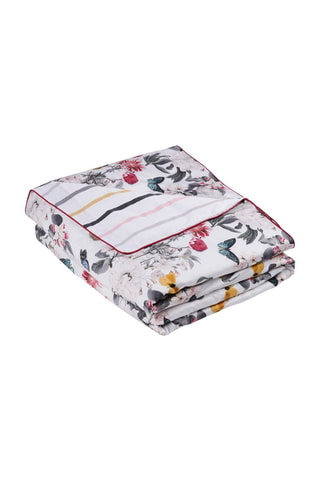 Housse de couette en satin 120 fils/cm² Cezanne - Blanc et bordeaux
