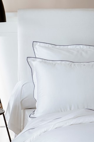 Taie de traversin en satin de coton 120 fils/cm² Opium - Blanc