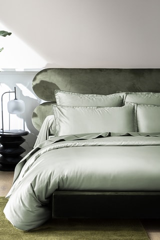 Taie d'oreiller en satin de coton 120 fils/cm² - Vert