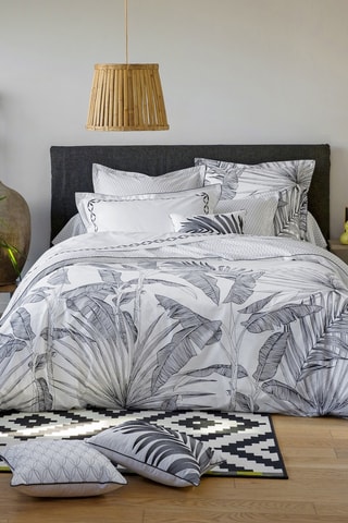 Taie d'oreiller en percale de coton 80 fils/cm² Tropical - Noir