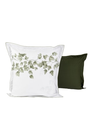 Taie d'oreiller en percale de coton 80 fils/cm² Lierre - Blanc