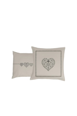 Taie d'oreiller en percale de coton 80 fils/cm² Nuit au chalet - Beige