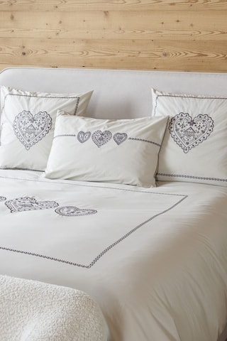 Taie d'oreiller en percale de coton 80 fils/cm² Nuit au chalet - Beige