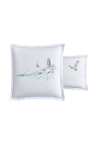 Taie d'oreiller en percale de coton 80 fils/cm² Phare - Blanc