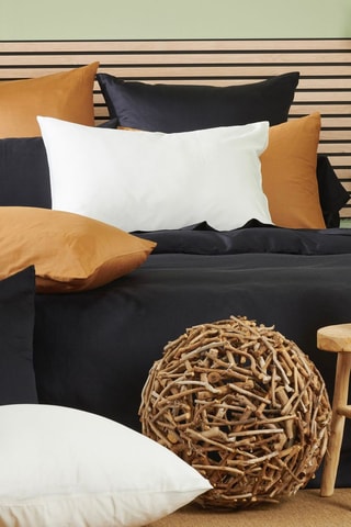 Taie d'oreiller en satin Douce nuit - 80 fils/cm² - Noir
