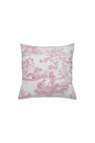Taie d'oreiller réversible en percale de coton 80 fils/cm² Tendresse - Blanc et bordeaux