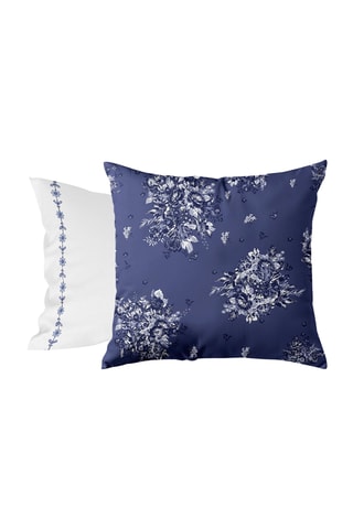 Taie d'oreiller en percale de coton 80 fils/cm² Poème - Bleu
