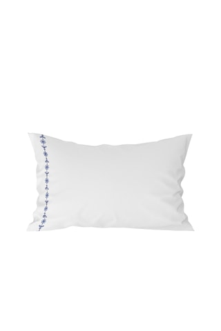 Taie d'oreiller en percale de coton 80 fils/cm² Poème - Bleu