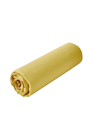 Drap-housse en percale de coton 31 fils/cm² Uni - Jaune