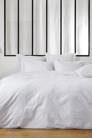 Drap en satin de coton 120 fils/cm² Opium - Blanc