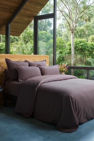 Drap en percale de coton 80 fils/cm² Uni - Marron