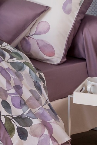 Drap-housse en satin de coton 120 fils/cm² Eclose - Violet