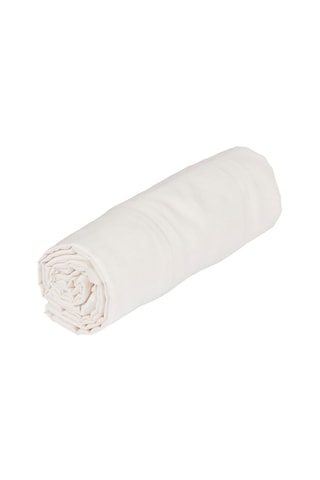 Drap-housse en satin de coton 80 fils/cm² Douce nuit - Ivoire