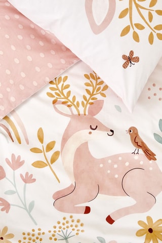 Housse de couette en percale de coton 31 fils/cm² Nature enchantée - Rose