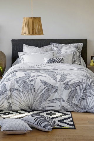 Housse de couette en percale de coton 80 fils/cm² Tropical - Bleu