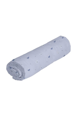 Drap-housse en percale de coton 31 fils/cm² Poeme - Bleu