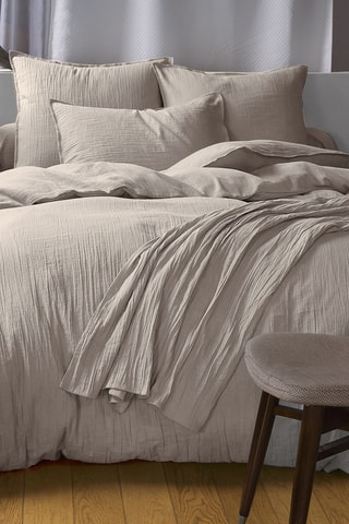 Housse de couette en gaze de coton Uni - Gris