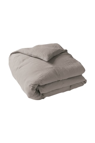 Housse de couette en gaze de coton Uni - Gris