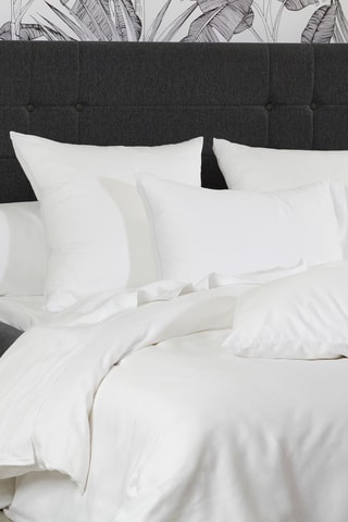 Housse de couette en satin de coton 80 fils/cm² Douce nuit - Blanc