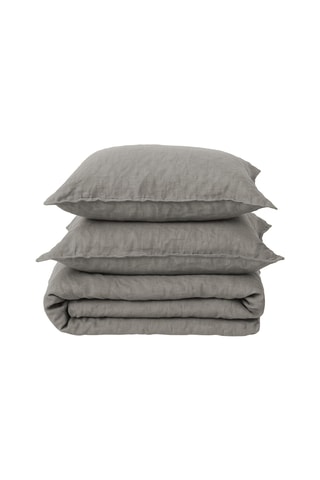 Parure de couette en lin Uni - Gris