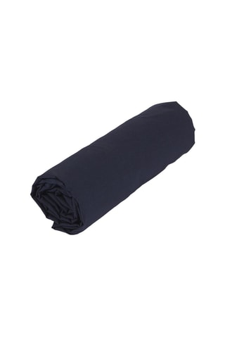 Drap-housse en percale de coton 80 fils/cm² Uni - Bleu marine