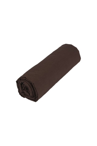 Drap-housse en percale de coton 80 fils/cm² Uni - Marron