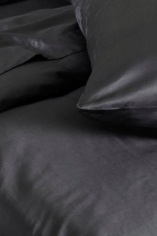 Drap en satin de coton 80 fils/cm² Douce nuit - Noir