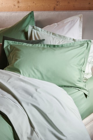 Drap plat en percale de coton 80 fils/cm² Uni - Vert clair