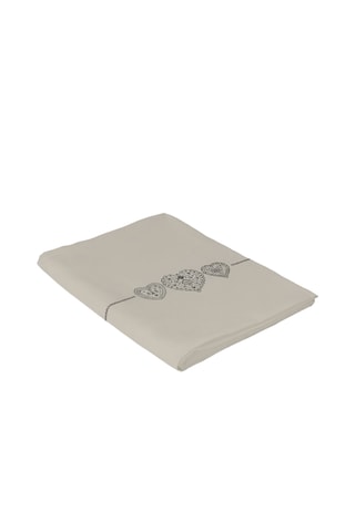 Drap plat en percale de coton 31 fils/cm² Nuit au chalet - Blanc
