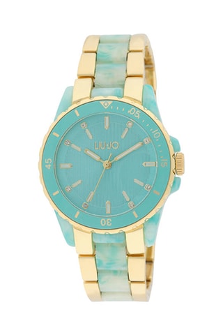 Hars Quartz Horloge - Goudkleurig en Turquoise