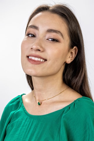 Ketting - Goudkleurig en Groen - Marc Malone